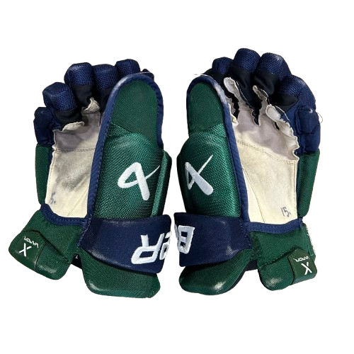 Bauer Vapor Hyperlite - Gants de hockey Pro Stock d'occasion (vert/bleu marine)
